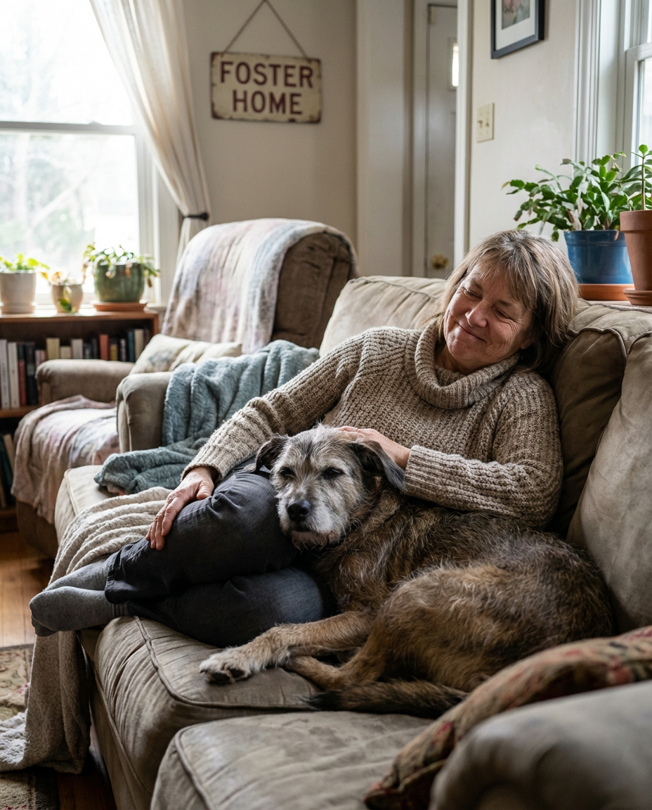 Foster family with dog