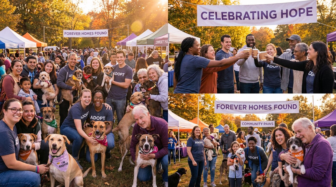 Happy dogs and their people - the rescue community